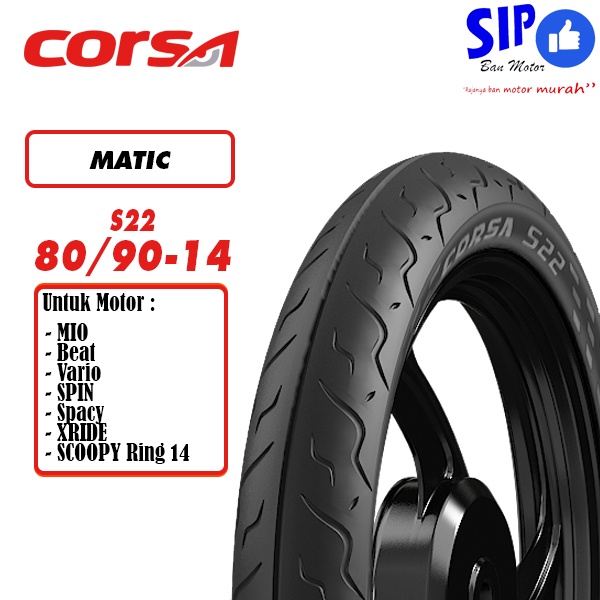 Ban motor matic Corsa S22 80 90 14 tubeless Beat mio vario