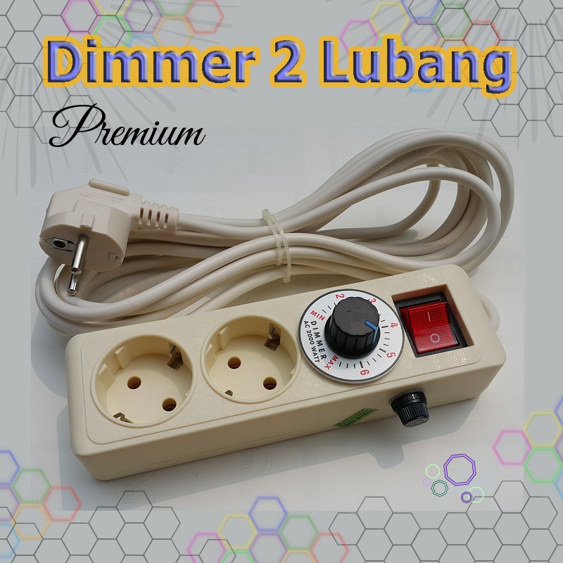 Dimmer SCR 2000w + (FUSE) Pengatur Kecepatan Gerinda Stop Kontak 2 lubang 5m