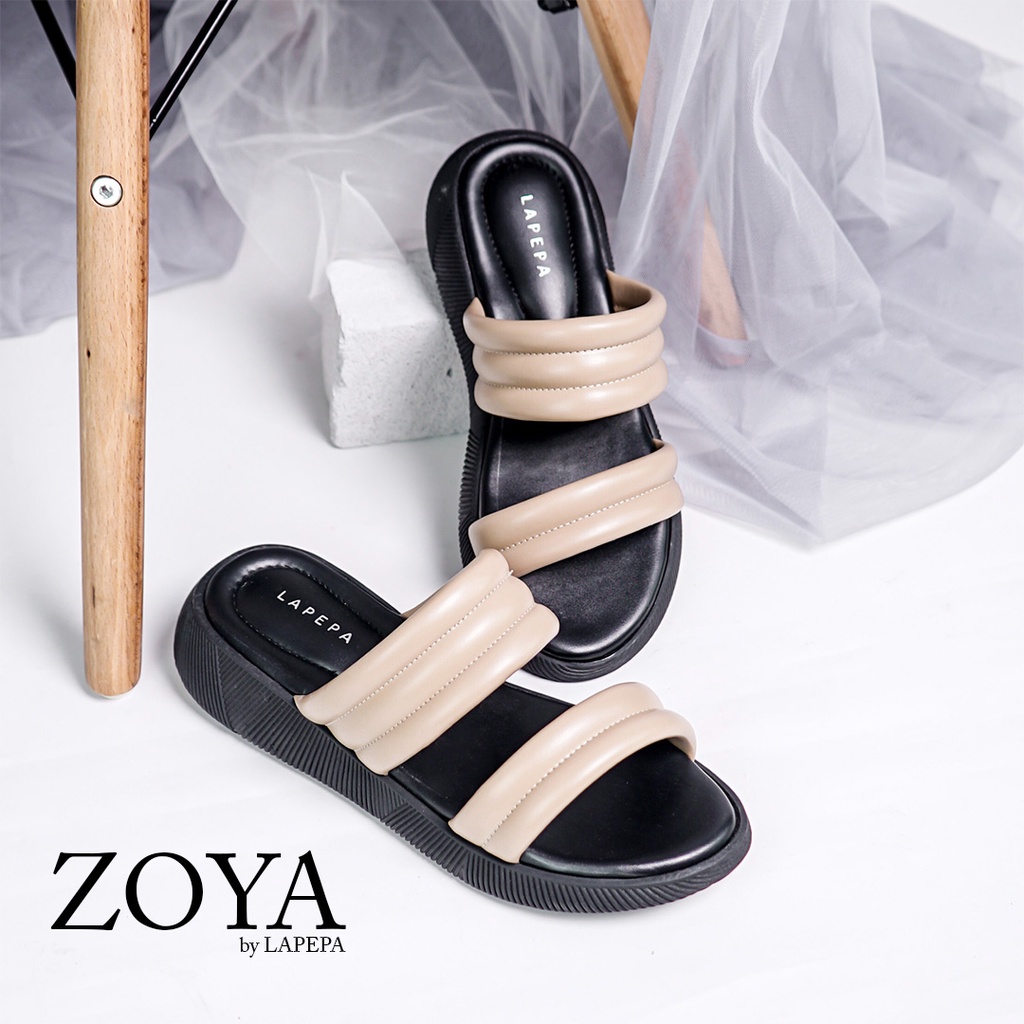 AVLINSTORE - tipe ZOYA Sandal Wanita Wedges Sendal Cewek Platform Model Ban dua unik Lucu