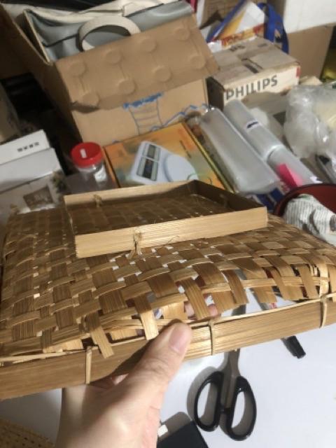(kot01) Piring Kotak No.1 Natural Ukuran  25x25x5 Cm/ Piring Penyetan/ Piring Bambu Murah/ Piring