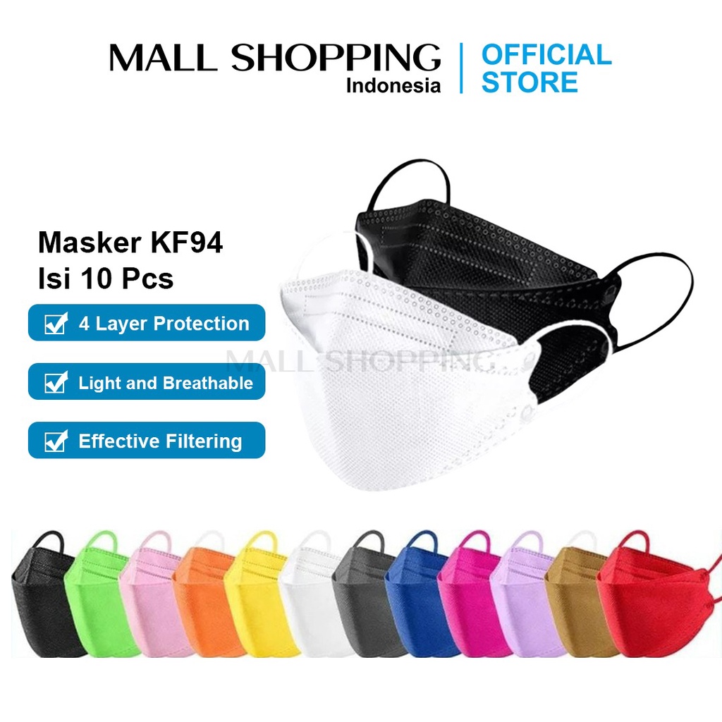 (COD) Masker KF94 Isi 10 PCS Mask Masker EVO 4ply MALLSHOPPING