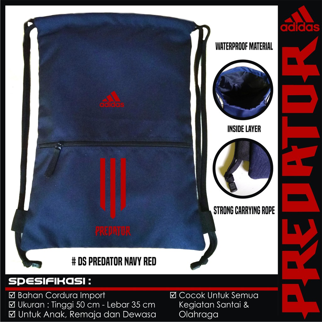 TAS FITNES OLAHRAGA SEKOLAH SERUT GYMSACK DRAWSTRING ADIDAS DONGKER
