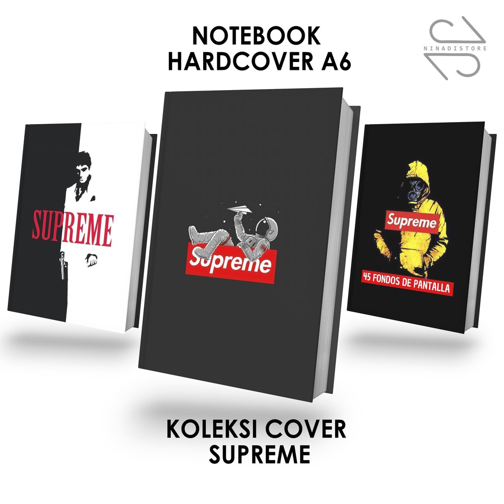 

Pocket Book/Notebook Hardcover A6 isi polos dan garis Gambar Supreme