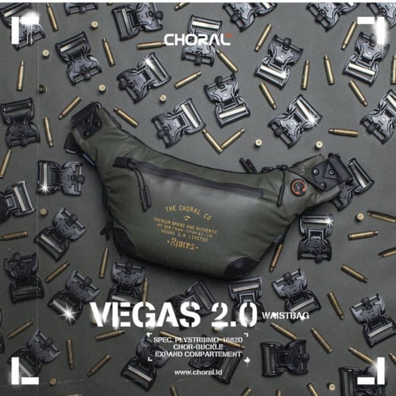 Waist Bag Tas Selempang 2 Faces Choral New Vegas 2.0 Bigger Better