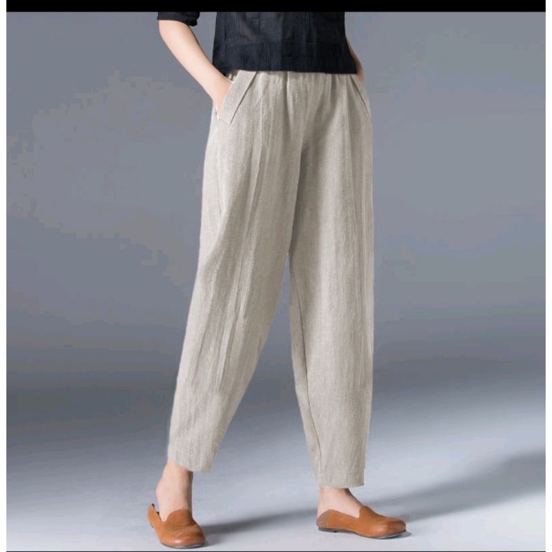 BLOSSOME PANTS CELANA LINEN QILLA  BAGGY PANTS HAREM PANTS