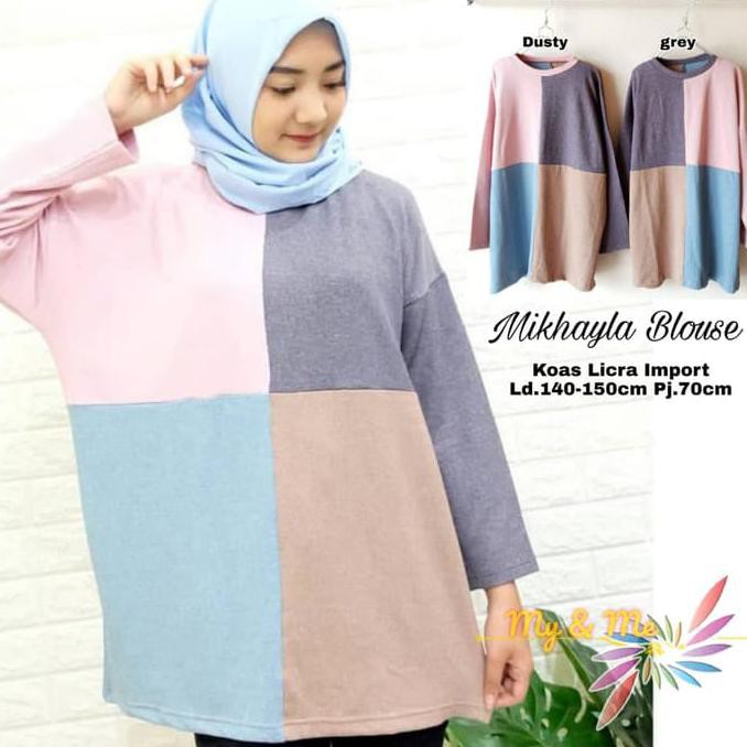 MIKHAYLA BLOUSE KAOS JUMBO LD 140-150 IMPORT NEW OKTOBER