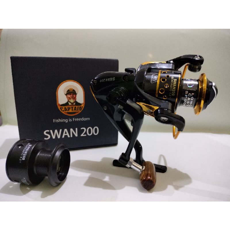 REEL CAPTAIN SWAN 200, SPINNING, 9+1 BALL BEARING, ORIGINAL, ONE WAY, FREE SPOOL