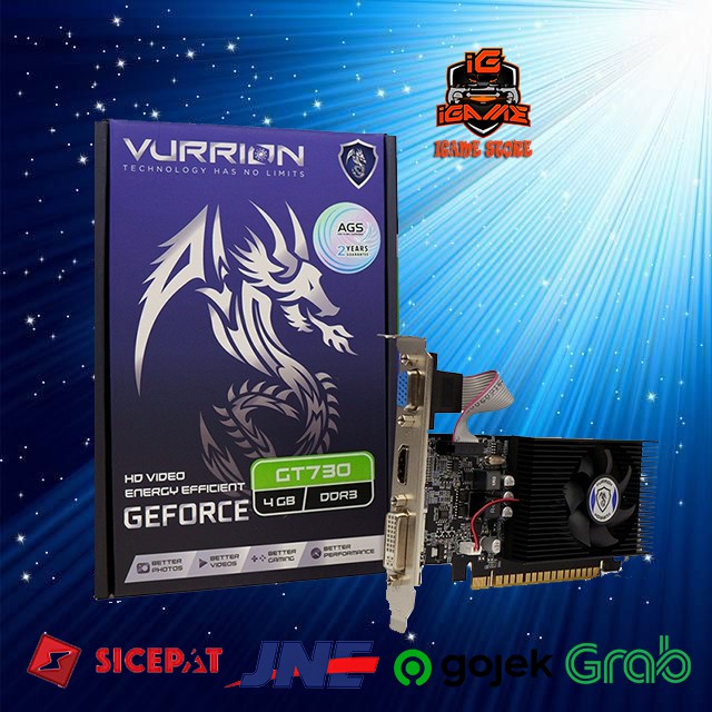 VGA VURRION GT 730 4GB DDR3 64Bit GAMING VGA ORI MANTULLL GAN