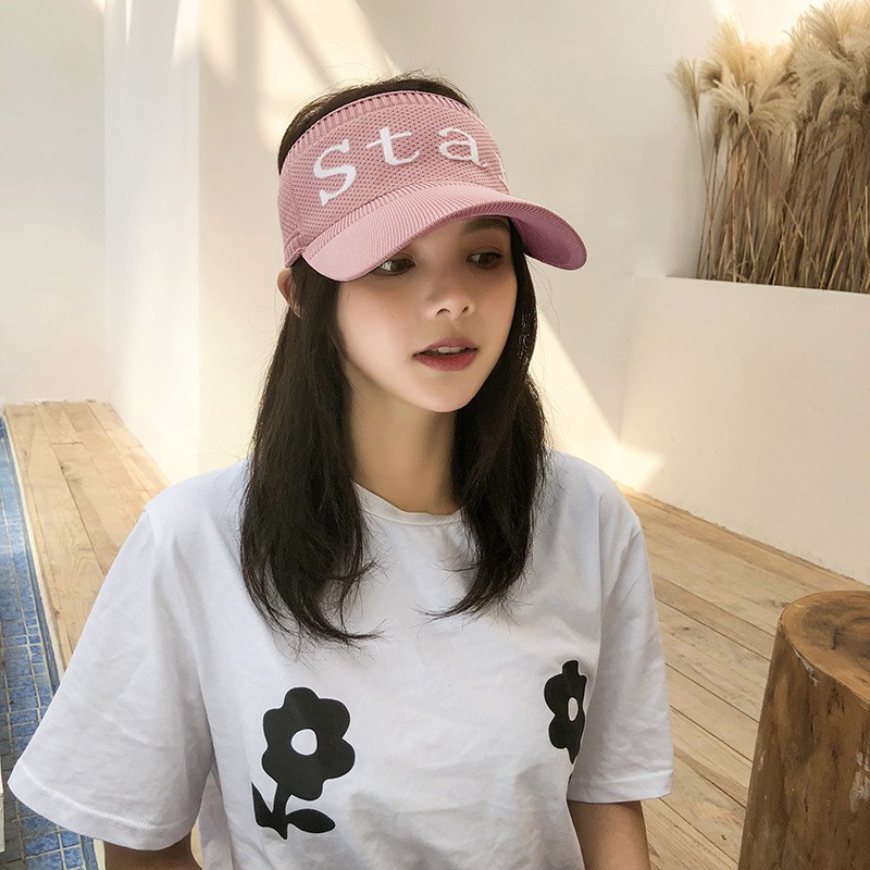 -050 Topi Golf Tennis Rajut Katun Elastis Import Letter STAR Sun Visor Hat