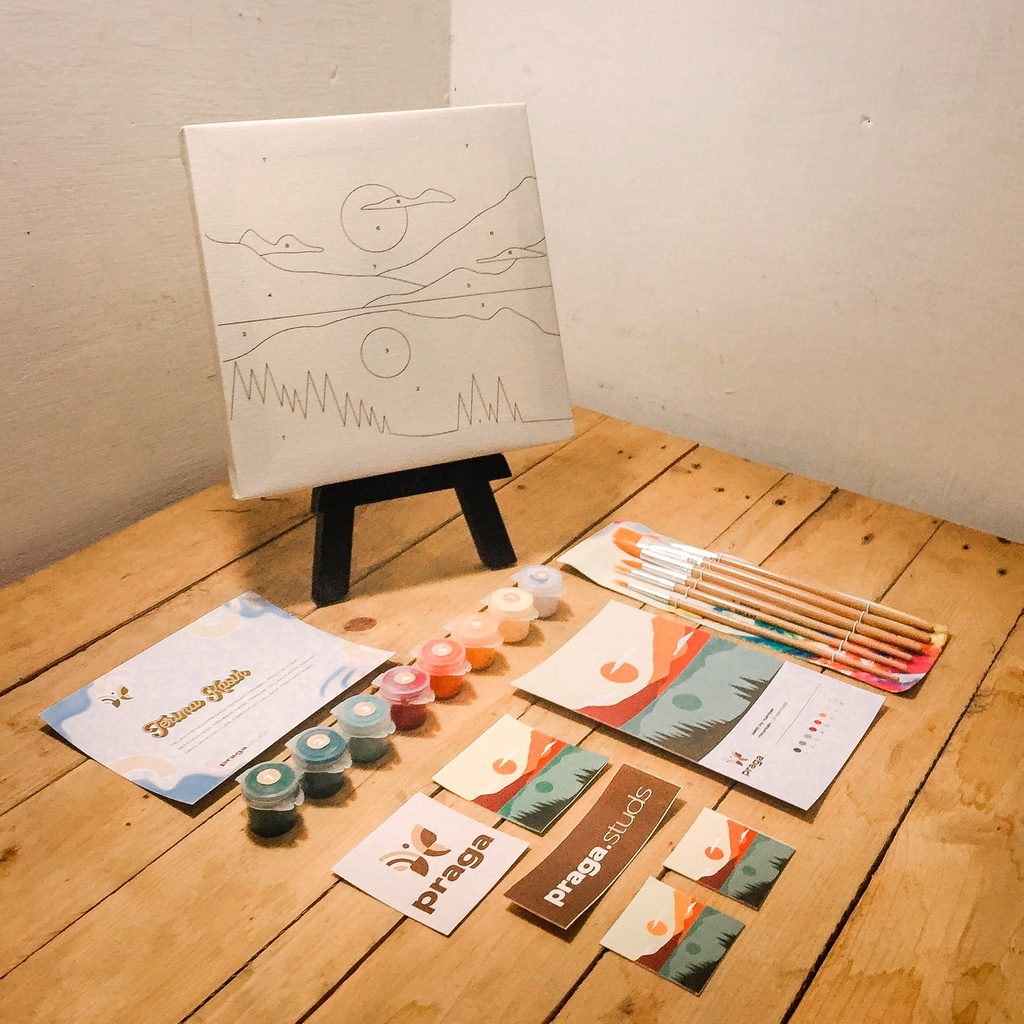 

paint by number - mountain canvas 20x20 cm / painting kit / alat lukis / PRAGA studs