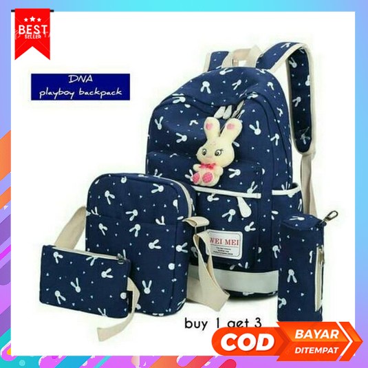 Tas Ransel Dewasa Ransel Korean Style Ransel Wanita Backpack Pria Back Tas Wanita Backpack 4In1 Tas