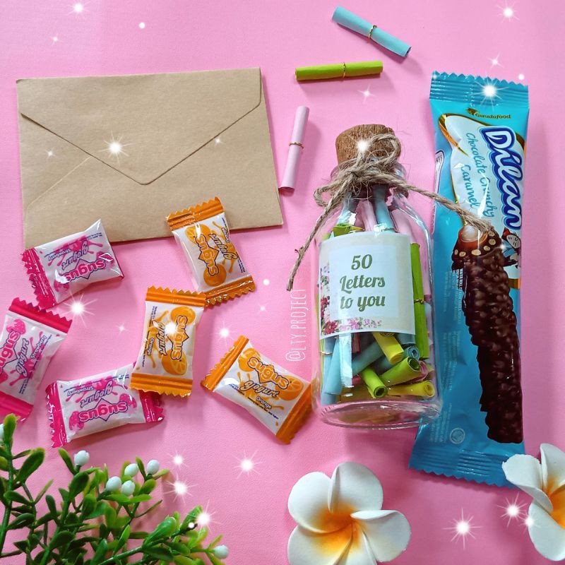 

Letters to you (Mademoiselle paket A)/kado unik/gift box/ kado wisuda/happiness in jar/happiness jar