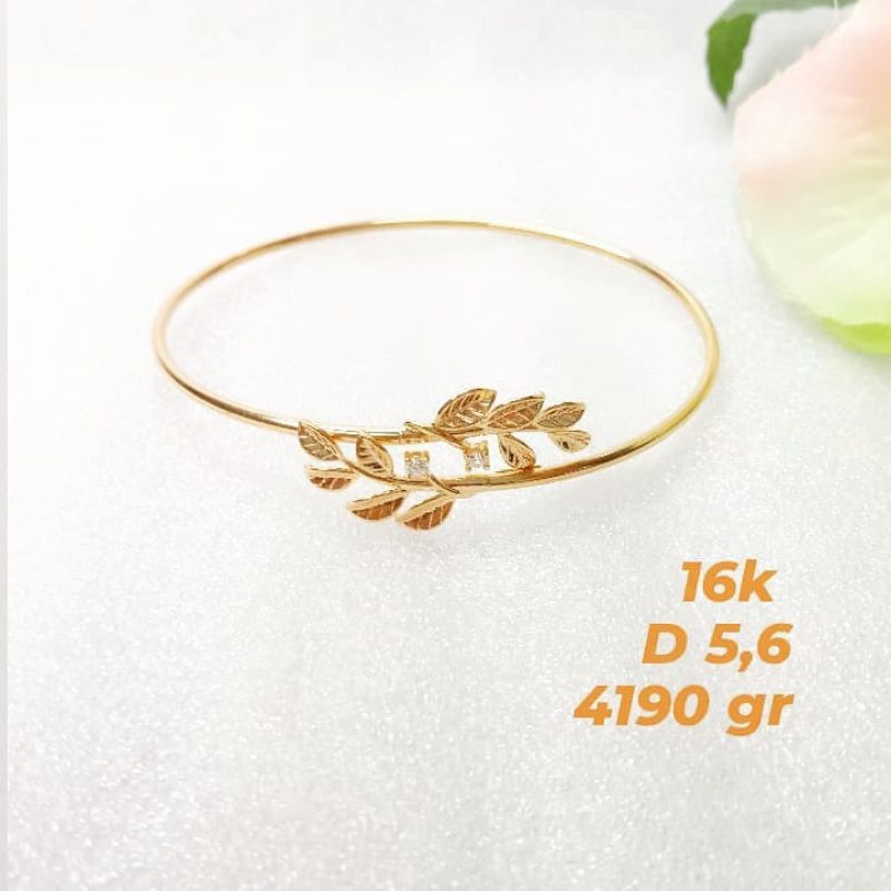 gelang dewasa oval daun mt ad 700 UBS kadar tua emas fashion