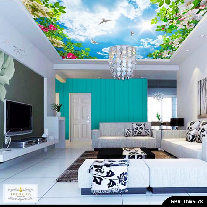 WALLPAPER CUSTOM 3D WALLPAPER PLAFON LANGIT CERAH 4
