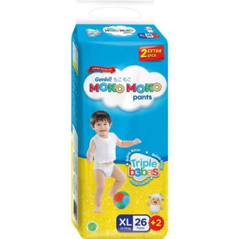 Popok Genki Moko Moko Pants Ukuran Xl 26+2