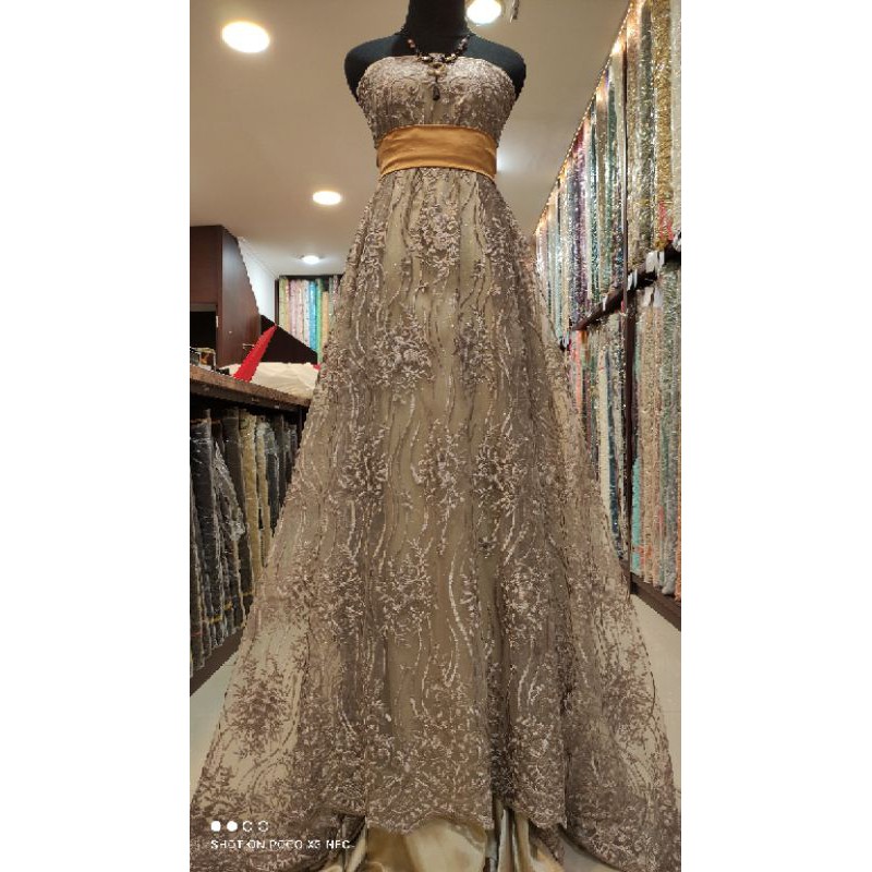 Bahan Lace Brokat Kebaya Dress Akar