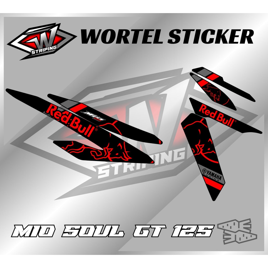 Striping Mio Soul GT 125-Striping Stiker Hologram Motor Mio Soul GT125 RedBull