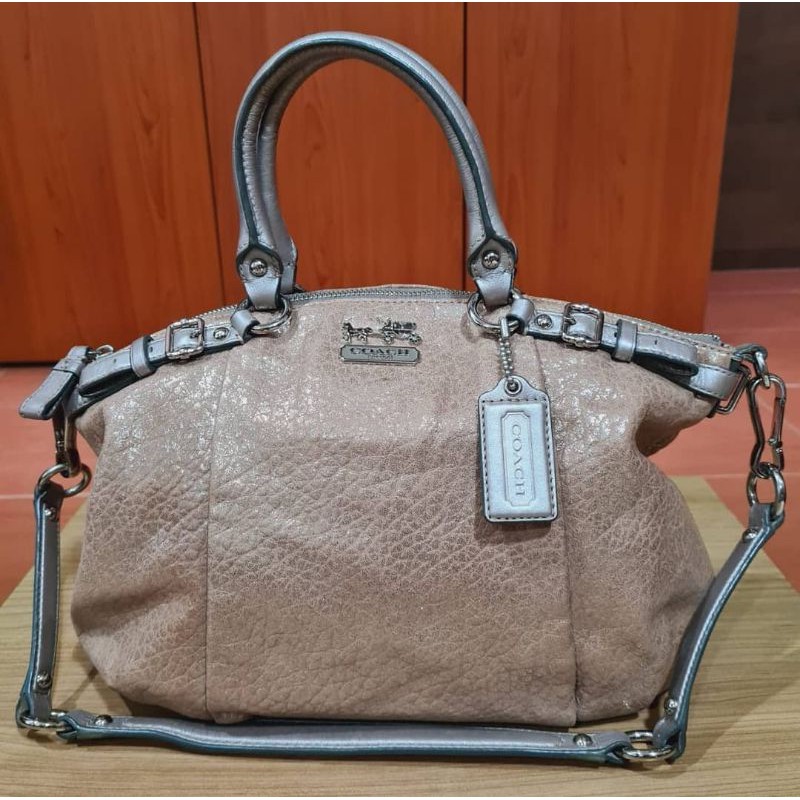 COACH MEDISON GOLD METALIK LARGE FULL LEATHER, UNIK, KEREN, CAKEP &ASLI BAGUS