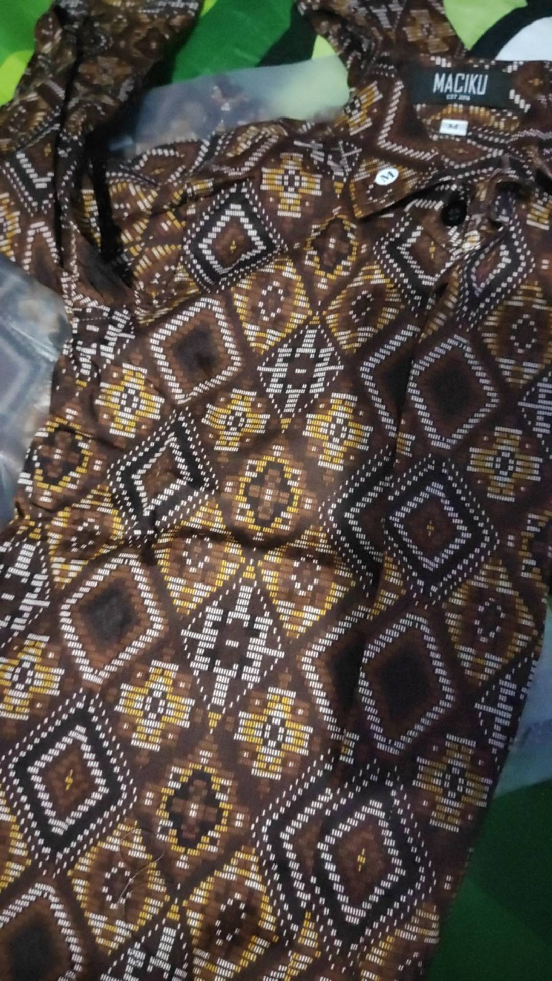Kemeja Batik Pria Anak Anak Motif Diamond Lengan Panjang