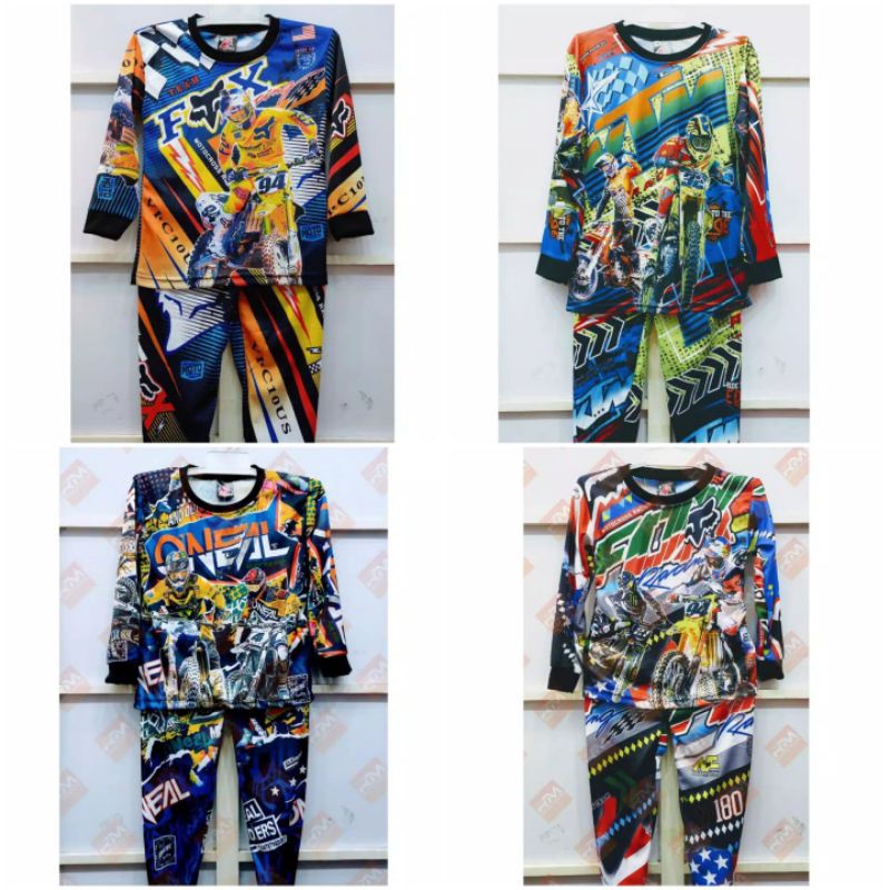 SETELAN BAJU/KAOS ANAK MOTOCROSS BALAP / MOTOR RACING KIDS MURAH