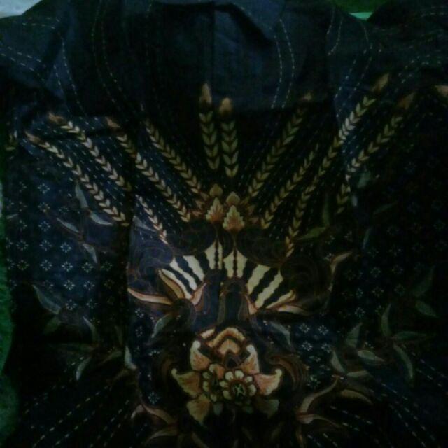 Cahaya Batik Hrb026 Kenongo Kemeja Tosca Pendek Pekalongan Padi M L Xl Sogan Tulis Kemeja Batik