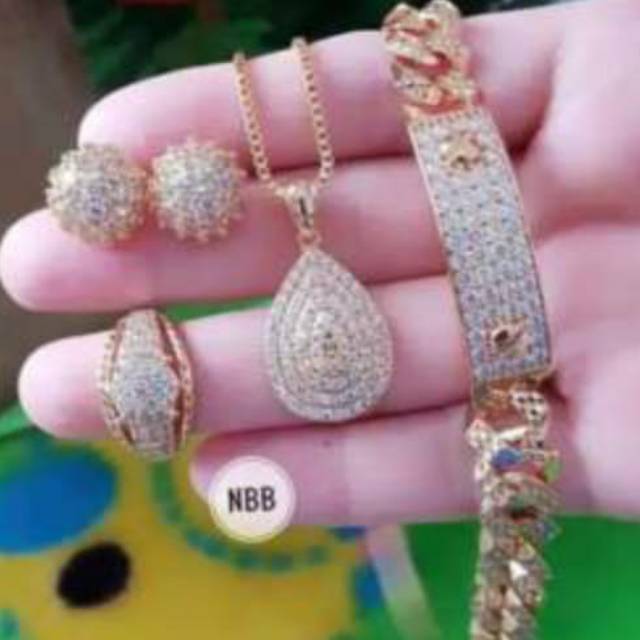 Xuping set perhiasan lapis emas 24k 1438