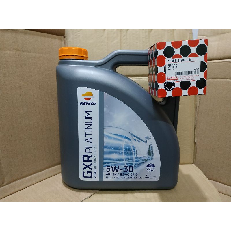 Paket Oli Repsol 5w-30 4L + Filter Oli Daihatsu #Promo