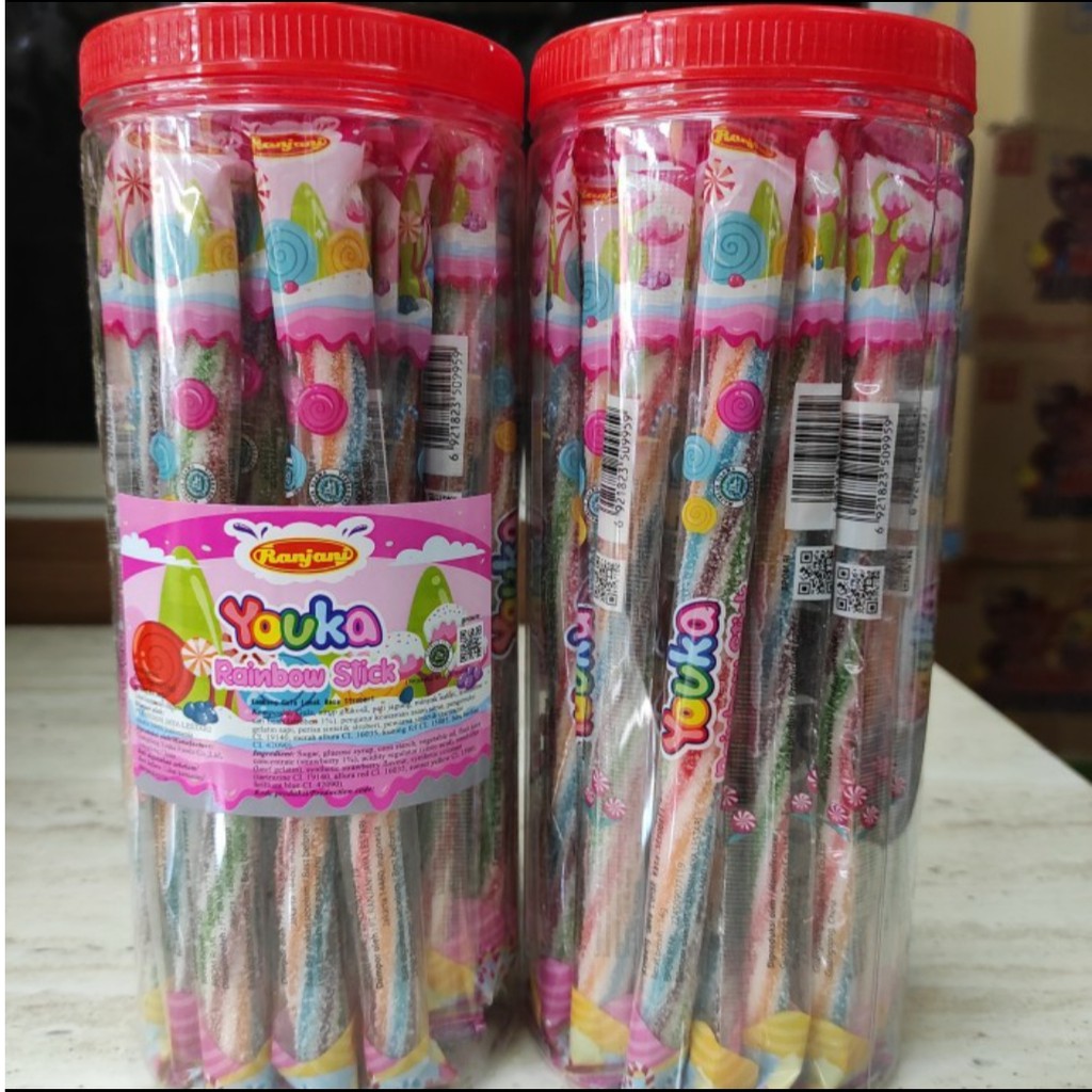 

Permen youka rainbow stick 1 Toples 30pcs