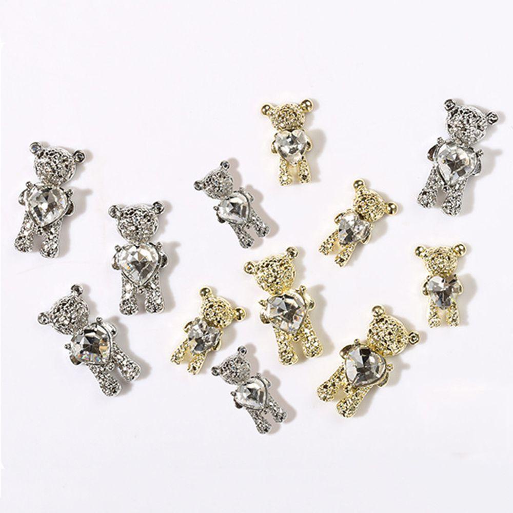 Mxbeauty Bear Nail Art Perhiasan Alloy Lucu Logam Berlian Perhiasan Indah DIY Dekorasi Nail Art