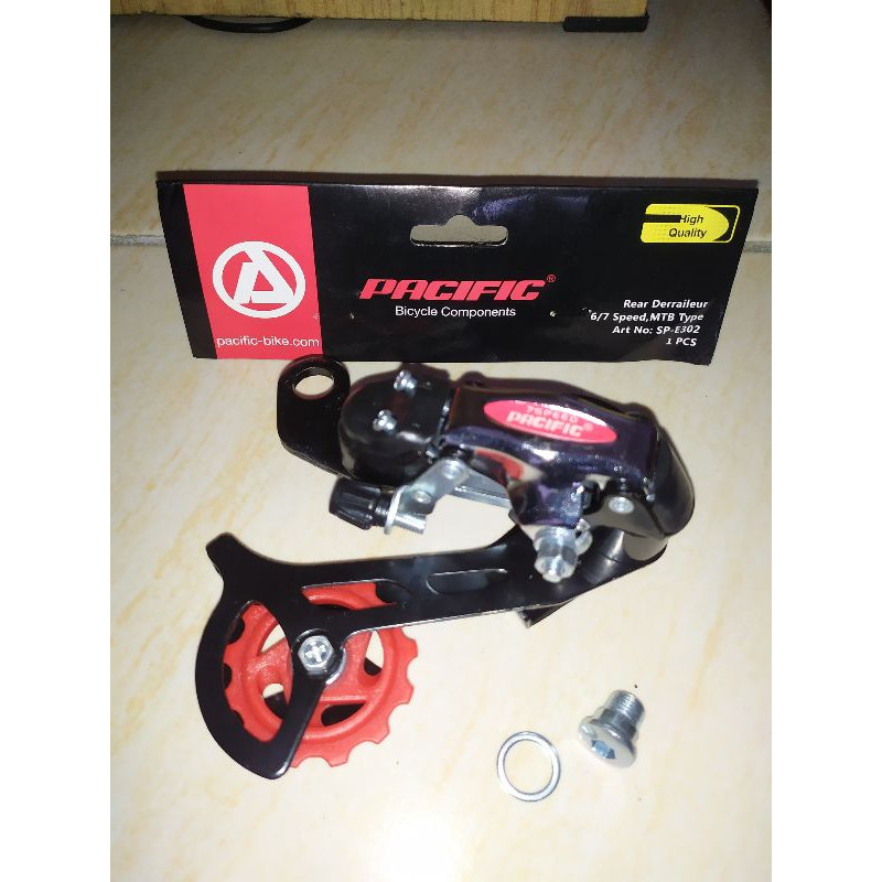 RD Rear Derailleur Pacific sepeda MTB Lipat 7 speed model baut