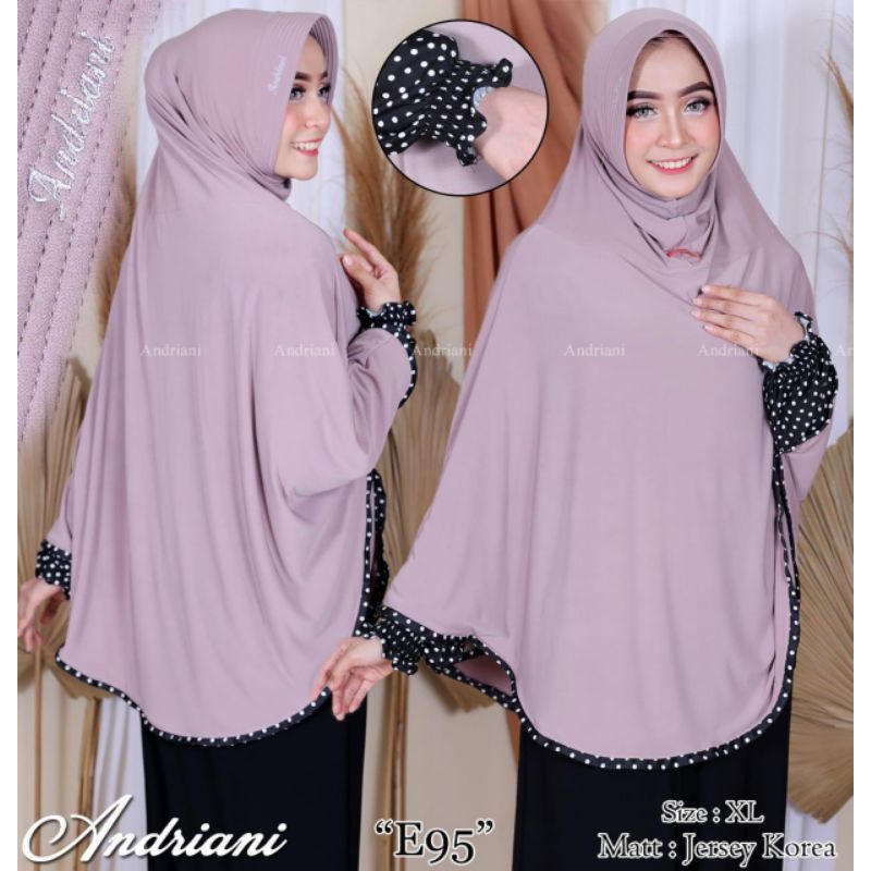 hijab andriani lengan polka kode E95