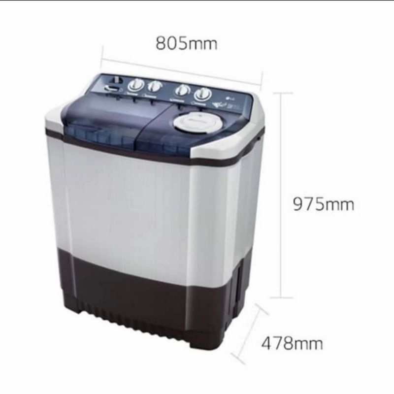LG Mesin Cuci 2 tabung 9kg P9050R / P 9050R