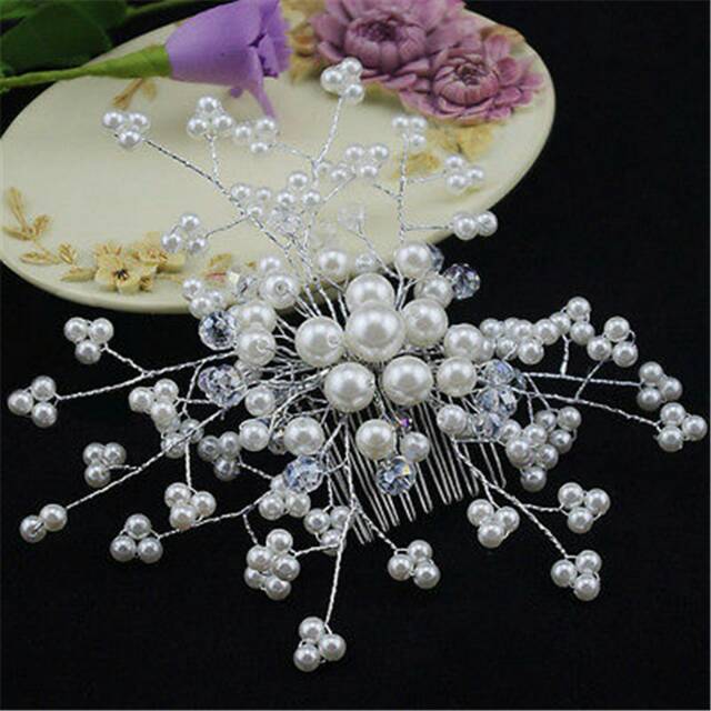 Floral pearl crystal bridal hair accessories