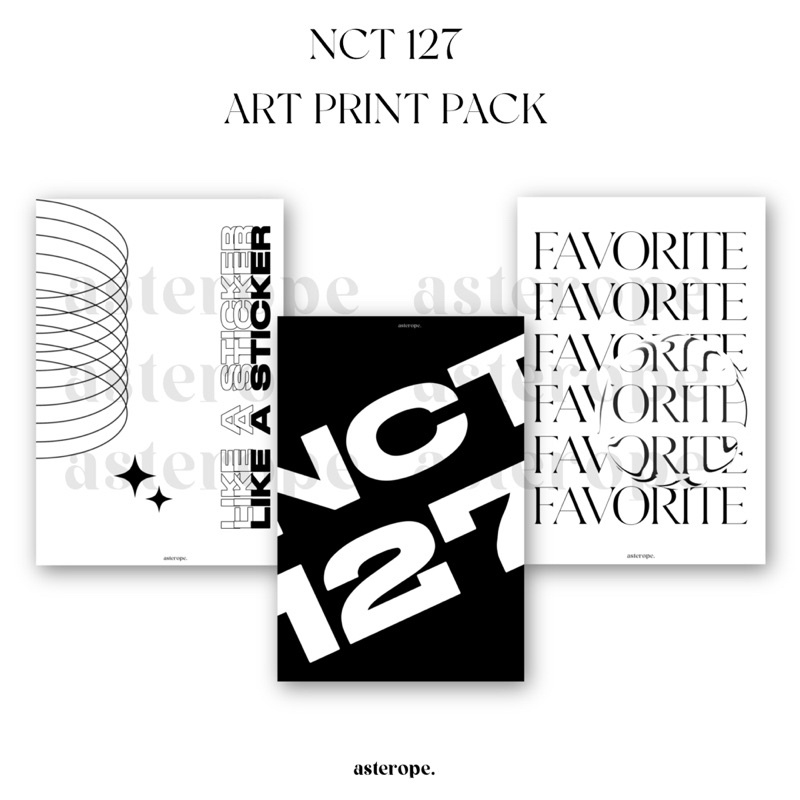 [Asterope Studio] NCT 2021 - NCT 127 Monochrome Art Print Pack