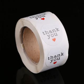 500pcs Stiker Label Desain Thank You Bentuk Hati Warna 500pcs Stiker Label Desain Thank You Bentuk Hati Warna