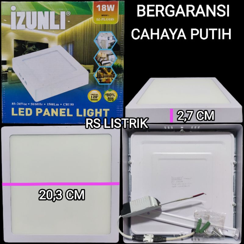 IZUNLI PANEL LED 18W OB KOTAK OUT BOW CAHAYA PUTIH SNI BAGUS