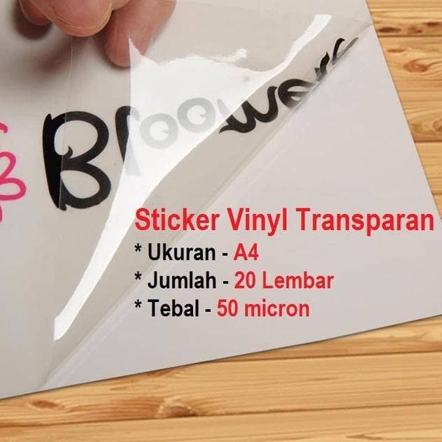 

Keluaran Terbaru..-345 Sticker Stiker Vinyl Transparan Bening A4 - 20 Lembar