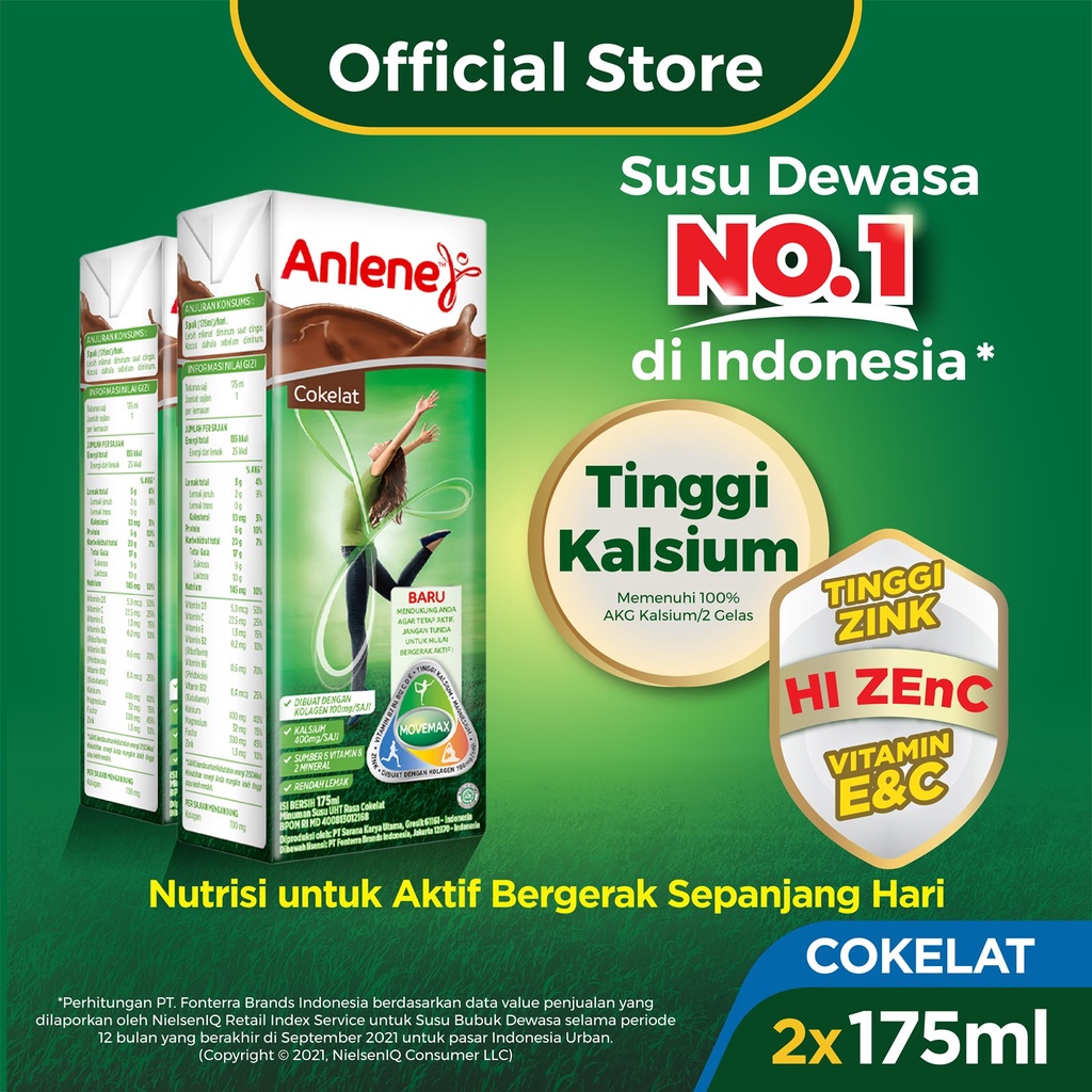 Anlene Susu UHT Cokelat 175ml x 2