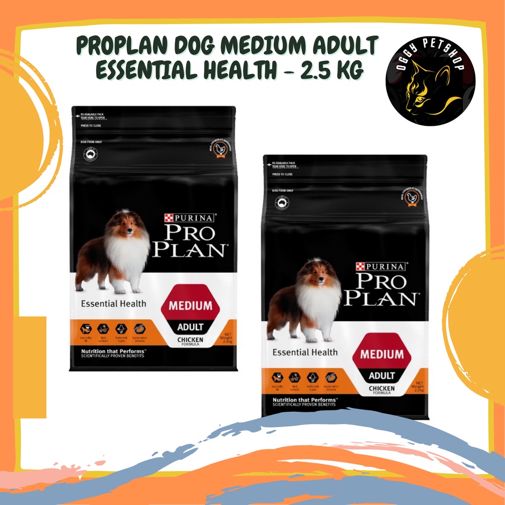 PROPLAN DOG MEDIUM Essential Health Chicken Formula  Makanan Anjing Freshpack 2.5Kg