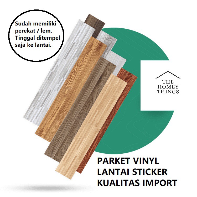 PARKET LANTAI VINYL PVC PREMIUM STICKER MOTIF KAYU TEBAL 2MM DEKORASI LANTAI RUANGAN