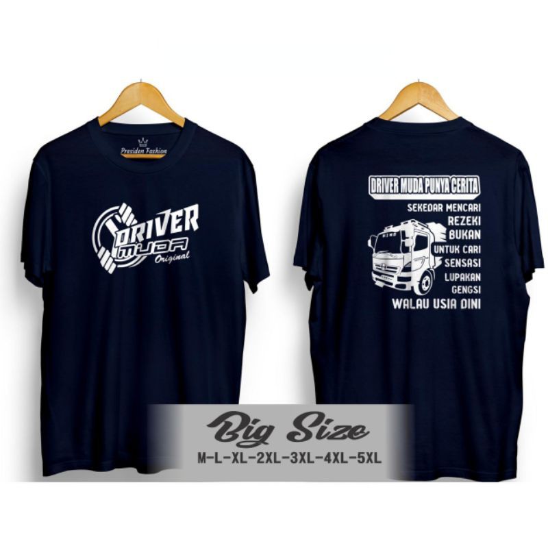 TERLARIS T-SHIRT SIZE M L XL XXL XXXL XXXXL XXXXXL JUMBO 2XL 3XL 4XL 5XL 6XL KAOS DRIVER MUDA