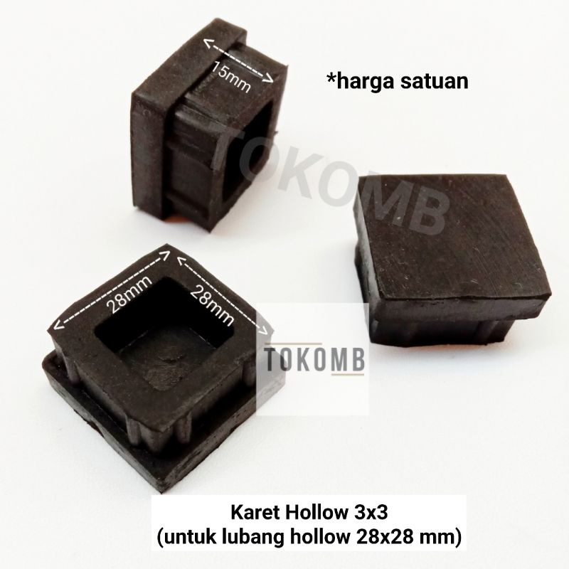 Karet Holo 3x3 Kaki Kursi Meja Tutup Besi Hollow