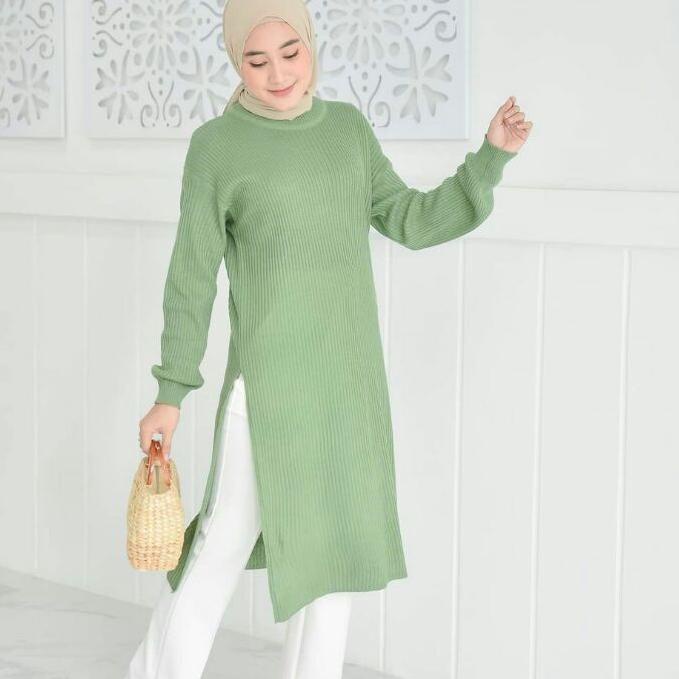 ➽ Cardigan Tunik switeer Rajut Belah Samping / kadrigan Sweater Tunik Slit Rajut Belah Pinggir / Sam