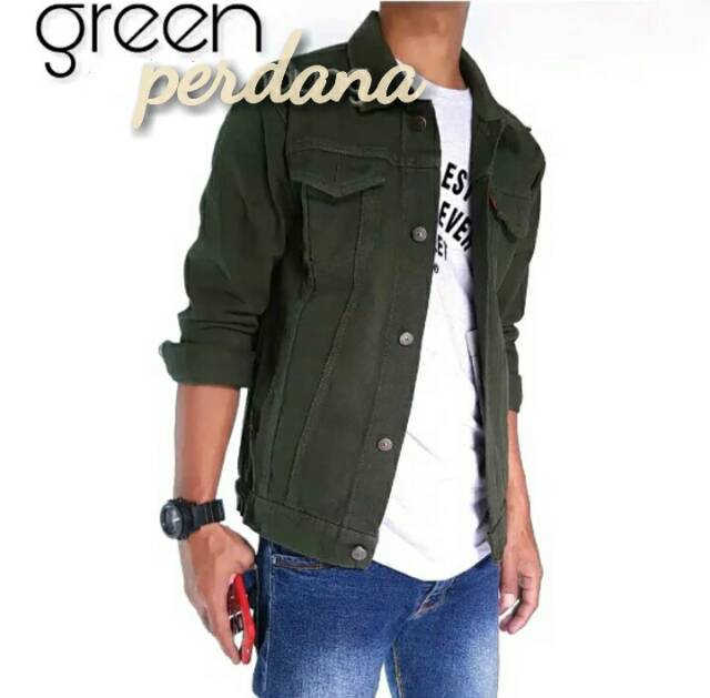 Jaket jeans levis pria warna bahan tebal