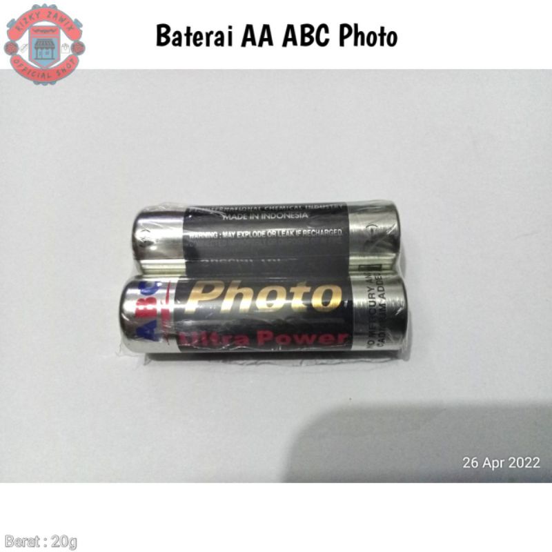 Baterai ABC Photo Size AA / A2 1.5V untuk Jam Dinding Remot TV AC Senter Mainan Mobil-mobilan Anak B