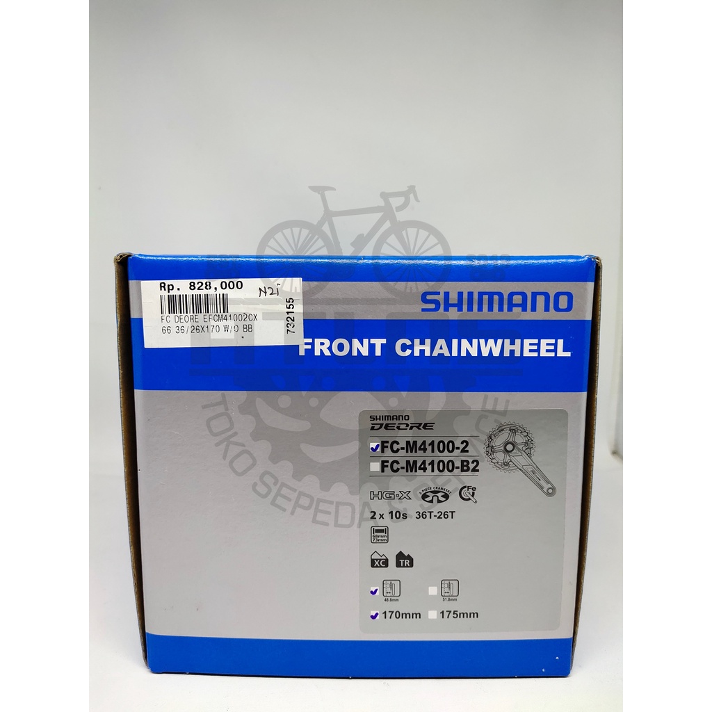 CRANK HT II FC SHIMANO DEORE M4100 2 CX 66 36/26 x170mm