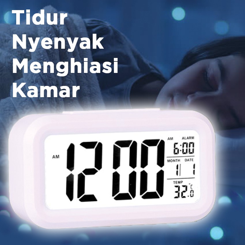 Smartfish Jam Meja Alarm Digital LCD Digital Clock Smart Digital Clock