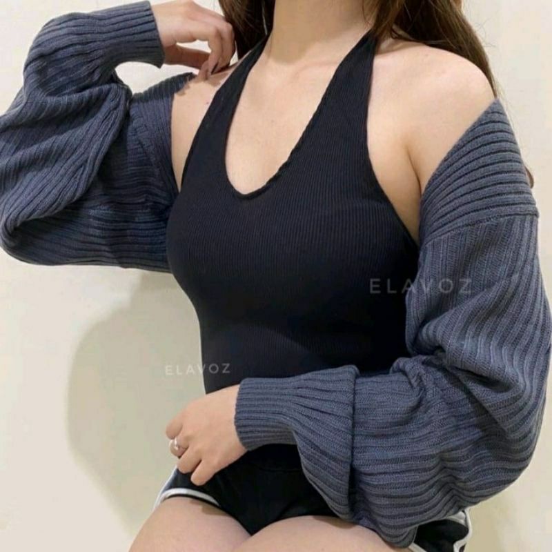 Cardi Liam Balero Rajut Crop Wanita