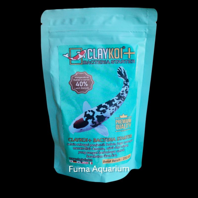 Clay Koi + Bacteria Starter 250gr Penjernih Air Kolam Koi Aquarium Tosca claykoi+bacteria starter