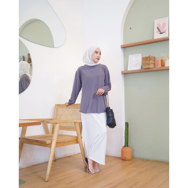 BLOUSE WANITA - ALMA BASIC - ATASAN KOREA - PAKAIAN WANITA